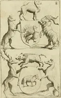 An illustration from Recueil d'emblêmes, devises, medailles, et figures hieroglyphiques, au nombre de plus de douze cent, avec leurs explications : accompagné de plus de deux mille chiffres fleuronnez simples, doubles & triples ... : cet ouvrage qui est enrichy de deux cens cinquante planches en taille-douce, est très-utile aux graveurs, peintres, sculpteurs, orfevres, brodeurs, serruriers & à tous ceux qui travaillent au dessein (1724)