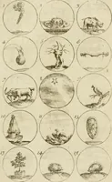 Picture 18 of 243 from Recueil d'emblêmes, devises, medailles, et figures hieroglyphiques, au nombre de plus de douze cent, avec leurs explications : accompagné de plus de deux mille chiffres fleuronnez simples, doubles & triples ... : cet ouvrage qui est enrichy de deux cens cinquante planches en taille-douce, est très-utile aux graveurs, peintres, sculpteurs, orfevres, brodeurs, serruriers & à tous ceux qui travaillent au dessein (1724), leaf 42