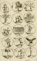 An illustration from Recueil d'emblêmes, devises, medailles, et figures hieroglyphiques, au nombre de plus de douze cent, avec leurs explications : accompagné de plus de deux mille chiffres fleuronnez simples, doubles & triples ... : cet ouvrage qui est enrichy de deux cens cinquante planches en taille-douce, est très-utile aux graveurs, peintres, sculpteurs, orfevres, brodeurs, serruriers & à tous ceux qui travaillent au dessein (1724)