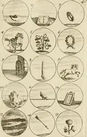 Picture 42 of 243 from Recueil d'emblêmes, devises, medailles, et figures hieroglyphiques, au nombre de plus de douze cent, avec leurs explications : accompagné de plus de deux mille chiffres fleuronnez simples, doubles & triples ... : cet ouvrage qui est enrichy de deux cens cinquante planches en taille-douce, est très-utile aux graveurs, peintres, sculpteurs, orfevres, brodeurs, serruriers & à tous ceux qui travaillent au dessein (1724), leaf 90