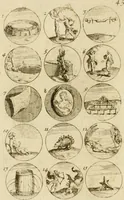 Picture 47 of 243 from Recueil d'emblêmes, devises, medailles, et figures hieroglyphiques, au nombre de plus de douze cent, avec leurs explications : accompagné de plus de deux mille chiffres fleuronnez simples, doubles & triples ... : cet ouvrage qui est enrichy de deux cens cinquante planches en taille-douce, est très-utile aux graveurs, peintres, sculpteurs, orfevres, brodeurs, serruriers & à tous ceux qui travaillent au dessein (1724), leaf 99