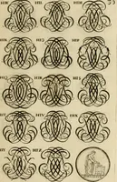 Picture 101 of 241 from Recueil d'emblêmes, devises, medailles, et figures hieroglyphiques : au nombre de plus de douze cent, avec leurs explications, accompagné de plus de deux mille chiffres fleuronnez simples, doubles & triples, d'une maniere nouvelle & fort curieuse pour tous les noms imaginable : avec les tenants, supports, & cimiers servans aux ornemens des armes ... (1696), leaf 194