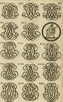 Picture 114 of 241 from Recueil d'emblêmes, devises, medailles, et figures hieroglyphiques : au nombre de plus de douze cent, avec leurs explications, accompagné de plus de deux mille chiffres fleuronnez simples, doubles & triples, d'une maniere nouvelle & fort curieuse pour tous les noms imaginable : avec les tenants, supports, & cimiers servans aux ornemens des armes ... (1696), leaf 207