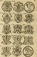 Picture 156 of 241 from Recueil d'emblêmes, devises, medailles, et figures hieroglyphiques : au nombre de plus de douze cent, avec leurs explications, accompagné de plus de deux mille chiffres fleuronnez simples, doubles & triples, d'une maniere nouvelle & fort curieuse pour tous les noms imaginable : avec les tenants, supports, & cimiers servans aux ornemens des armes ... (1696), leaf 249