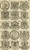 Picture 185 of 241 from Recueil d'emblêmes, devises, medailles, et figures hieroglyphiques : au nombre de plus de douze cent, avec leurs explications, accompagné de plus de deux mille chiffres fleuronnez simples, doubles & triples, d'une maniere nouvelle & fort curieuse pour tous les noms imaginable : avec les tenants, supports, & cimiers servans aux ornemens des armes ... (1696), leaf 278