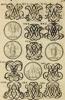 Picture 188 of 241 from Recueil d'emblêmes, devises, medailles, et figures hieroglyphiques : au nombre de plus de douze cent, avec leurs explications, accompagné de plus de deux mille chiffres fleuronnez simples, doubles & triples, d'une maniere nouvelle & fort curieuse pour tous les noms imaginable : avec les tenants, supports, & cimiers servans aux ornemens des armes ... (1696), leaf 281