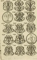 Picture 199 of 241 from Recueil d'emblêmes, devises, medailles, et figures hieroglyphiques : au nombre de plus de douze cent, avec leurs explications, accompagné de plus de deux mille chiffres fleuronnez simples, doubles & triples, d'une maniere nouvelle & fort curieuse pour tous les noms imaginable : avec les tenants, supports, & cimiers servans aux ornemens des armes ... (1696), leaf 292