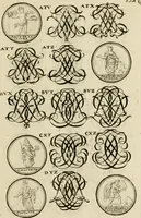 Picture 223 of 241 from Recueil d'emblêmes, devises, medailles, et figures hieroglyphiques : au nombre de plus de douze cent, avec leurs explications, accompagné de plus de deux mille chiffres fleuronnez simples, doubles & triples, d'une maniere nouvelle & fort curieuse pour tous les noms imaginable : avec les tenants, supports, & cimiers servans aux ornemens des armes ... (1696), leaf 316