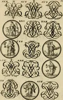 Picture 224 of 241 from Recueil d'emblêmes, devises, medailles, et figures hieroglyphiques : au nombre de plus de douze cent, avec leurs explications, accompagné de plus de deux mille chiffres fleuronnez simples, doubles & triples, d'une maniere nouvelle & fort curieuse pour tous les noms imaginable : avec les tenants, supports, & cimiers servans aux ornemens des armes ... (1696), leaf 317