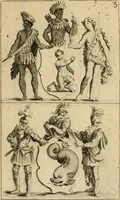 Picture 227 of 241 from Recueil d'emblêmes, devises, medailles, et figures hieroglyphiques : au nombre de plus de douze cent, avec leurs explications, accompagné de plus de deux mille chiffres fleuronnez simples, doubles & triples, d'une maniere nouvelle & fort curieuse pour tous les noms imaginable : avec les tenants, supports, & cimiers servans aux ornemens des armes ... (1696), leaf 322