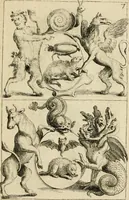 An illustration from Recueil d'emblêmes, devises, medailles, et figures hieroglyphiques : au nombre de plus de douze cent, avec leurs explications, accompagné de plus de deux mille chiffres fleuronnez simples, doubles & triples, d'une maniere nouvelle & fort curieuse pour tous les noms imaginable : avec les tenants, supports, & cimiers servans aux ornemens des armes ... (1696)