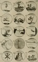 An illustration from Recueil d'emblêmes, devises, medailles, et figures hieroglyphiques, au nombre de plus de douze cent, avec leurs explications : accompagné de plus de deux mille chiffres fleuronnez simples, doubles & triples : d'une manière nouvelle & fort curieuse pour tous les noms imaginables : avec les tenants, supports, & cimiers servans aux ornemens des armes : cet ouvrage qui est enrichy de deux cens cinquante planches en taille-douce, est très-utile aux graveurs, peintres, sculpteurs, orfevres, brodeurs, serruriers, & à tous ceux qui travaillent au dessein (1724)