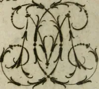 An illustration from Recueil d'emblêmes, devises, medailles, et figures hieroglyphiques, au nombre de plus de douze cent, avec leurs explications : accompagné de plus de deux mille chiffres fleuronnez simples, doubles & triples : d'une manière nouvelle & fort curieuse pour tous les noms imaginables : avec les tenants, supports, & cimiers servans aux ornemens des armes : cet ouvrage qui est enrichy de deux cens cinquante planches en taille-douce, est très-utile aux graveurs, peintres, sculpteurs, orfevres, brodeurs, serruriers, & à tous ceux qui travaillent au dessein (1724)