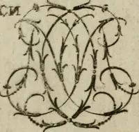 An illustration from Recueil d'emblêmes, devises, medailles, et figures hieroglyphiques, au nombre de plus de douze cent, avec leurs explications : accompagné de plus de deux mille chiffres fleuronnez simples, doubles & triples : d'une manière nouvelle & fort curieuse pour tous les noms imaginables : avec les tenants, supports, & cimiers servans aux ornemens des armes : cet ouvrage qui est enrichy de deux cens cinquante planches en taille-douce, est très-utile aux graveurs, peintres, sculpteurs, orfevres, brodeurs, serruriers, & à tous ceux qui travaillent au dessein (1724)