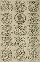 Picture 119 of 278 from Recueil d'emblêmes, devises, medailles, et figures hieroglyphiques, au nombre de plus de douze cent, avec leurs explications : accompagné de plus de deux mille chiffres fleuronnez simples, doubles & triples : d'une manière nouvelle & fort curieuse pour tous les noms imaginables : avec les tenants, supports, & cimiers servans aux ornemens des armes : cet ouvrage qui est enrichy de deux cens cinquante planches en taille-douce, est très-utile aux graveurs, peintres, sculpteurs, orfevres, brodeurs, serruriers, & à tous ceux qui travaillent au dessein (1724), leaf 169