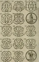 Picture 125 of 278 from Recueil d'emblêmes, devises, medailles, et figures hieroglyphiques, au nombre de plus de douze cent, avec leurs explications : accompagné de plus de deux mille chiffres fleuronnez simples, doubles & triples : d'une manière nouvelle & fort curieuse pour tous les noms imaginables : avec les tenants, supports, & cimiers servans aux ornemens des armes : cet ouvrage qui est enrichy de deux cens cinquante planches en taille-douce, est très-utile aux graveurs, peintres, sculpteurs, orfevres, brodeurs, serruriers, & à tous ceux qui travaillent au dessein (1724), leaf 175