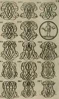 Picture 191 of 278 from Recueil d'emblêmes, devises, medailles, et figures hieroglyphiques, au nombre de plus de douze cent, avec leurs explications : accompagné de plus de deux mille chiffres fleuronnez simples, doubles & triples : d'une manière nouvelle & fort curieuse pour tous les noms imaginables : avec les tenants, supports, & cimiers servans aux ornemens des armes : cet ouvrage qui est enrichy de deux cens cinquante planches en taille-douce, est très-utile aux graveurs, peintres, sculpteurs, orfevres, brodeurs, serruriers, & à tous ceux qui travaillent au dessein (1724), leaf 241