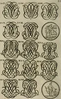 Picture 195 of 278 from Recueil d'emblêmes, devises, medailles, et figures hieroglyphiques, au nombre de plus de douze cent, avec leurs explications : accompagné de plus de deux mille chiffres fleuronnez simples, doubles & triples : d'une manière nouvelle & fort curieuse pour tous les noms imaginables : avec les tenants, supports, & cimiers servans aux ornemens des armes : cet ouvrage qui est enrichy de deux cens cinquante planches en taille-douce, est très-utile aux graveurs, peintres, sculpteurs, orfevres, brodeurs, serruriers, & à tous ceux qui travaillent au dessein (1724), leaf 245