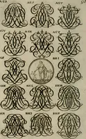 Picture 199 of 278 from Recueil d'emblêmes, devises, medailles, et figures hieroglyphiques, au nombre de plus de douze cent, avec leurs explications : accompagné de plus de deux mille chiffres fleuronnez simples, doubles & triples : d'une manière nouvelle & fort curieuse pour tous les noms imaginables : avec les tenants, supports, & cimiers servans aux ornemens des armes : cet ouvrage qui est enrichy de deux cens cinquante planches en taille-douce, est très-utile aux graveurs, peintres, sculpteurs, orfevres, brodeurs, serruriers, & à tous ceux qui travaillent au dessein (1724), leaf 249