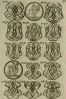 Picture 206 of 278 from Recueil d'emblêmes, devises, medailles, et figures hieroglyphiques, au nombre de plus de douze cent, avec leurs explications : accompagné de plus de deux mille chiffres fleuronnez simples, doubles & triples : d'une manière nouvelle & fort curieuse pour tous les noms imaginables : avec les tenants, supports, & cimiers servans aux ornemens des armes : cet ouvrage qui est enrichy de deux cens cinquante planches en taille-douce, est très-utile aux graveurs, peintres, sculpteurs, orfevres, brodeurs, serruriers, & à tous ceux qui travaillent au dessein (1724), leaf 256