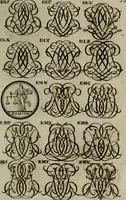 Picture 212 of 278 from Recueil d'emblêmes, devises, medailles, et figures hieroglyphiques, au nombre de plus de douze cent, avec leurs explications : accompagné de plus de deux mille chiffres fleuronnez simples, doubles & triples : d'une manière nouvelle & fort curieuse pour tous les noms imaginables : avec les tenants, supports, & cimiers servans aux ornemens des armes : cet ouvrage qui est enrichy de deux cens cinquante planches en taille-douce, est très-utile aux graveurs, peintres, sculpteurs, orfevres, brodeurs, serruriers, & à tous ceux qui travaillent au dessein (1724), leaf 262