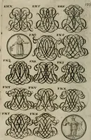 Picture 213 of 278 from Recueil d'emblêmes, devises, medailles, et figures hieroglyphiques, au nombre de plus de douze cent, avec leurs explications : accompagné de plus de deux mille chiffres fleuronnez simples, doubles & triples : d'une manière nouvelle & fort curieuse pour tous les noms imaginables : avec les tenants, supports, & cimiers servans aux ornemens des armes : cet ouvrage qui est enrichy de deux cens cinquante planches en taille-douce, est très-utile aux graveurs, peintres, sculpteurs, orfevres, brodeurs, serruriers, & à tous ceux qui travaillent au dessein (1724), leaf 263