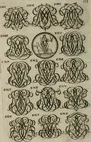 Picture 221 of 278 from Recueil d'emblêmes, devises, medailles, et figures hieroglyphiques, au nombre de plus de douze cent, avec leurs explications : accompagné de plus de deux mille chiffres fleuronnez simples, doubles & triples : d'une manière nouvelle & fort curieuse pour tous les noms imaginables : avec les tenants, supports, & cimiers servans aux ornemens des armes : cet ouvrage qui est enrichy de deux cens cinquante planches en taille-douce, est très-utile aux graveurs, peintres, sculpteurs, orfevres, brodeurs, serruriers, & à tous ceux qui travaillent au dessein (1724), leaf 271