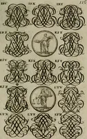 Picture 224 of 278 from Recueil d'emblêmes, devises, medailles, et figures hieroglyphiques, au nombre de plus de douze cent, avec leurs explications : accompagné de plus de deux mille chiffres fleuronnez simples, doubles & triples : d'une manière nouvelle & fort curieuse pour tous les noms imaginables : avec les tenants, supports, & cimiers servans aux ornemens des armes : cet ouvrage qui est enrichy de deux cens cinquante planches en taille-douce, est très-utile aux graveurs, peintres, sculpteurs, orfevres, brodeurs, serruriers, & à tous ceux qui travaillent au dessein (1724), leaf 274