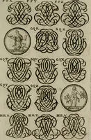 An illustration from Recueil d'emblêmes, devises, medailles, et figures hieroglyphiques, au nombre de plus de douze cent, avec leurs explications : accompagné de plus de deux mille chiffres fleuronnez simples, doubles & triples : d'une manière nouvelle & fort curieuse pour tous les noms imaginables : avec les tenants, supports, & cimiers servans aux ornemens des armes : cet ouvrage qui est enrichy de deux cens cinquante planches en taille-douce, est très-utile aux graveurs, peintres, sculpteurs, orfevres, brodeurs, serruriers, & à tous ceux qui travaillent au dessein (1724)
