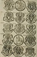 Picture 245 of 278 from Recueil d'emblêmes, devises, medailles, et figures hieroglyphiques, au nombre de plus de douze cent, avec leurs explications : accompagné de plus de deux mille chiffres fleuronnez simples, doubles & triples : d'une manière nouvelle & fort curieuse pour tous les noms imaginables : avec les tenants, supports, & cimiers servans aux ornemens des armes : cet ouvrage qui est enrichy de deux cens cinquante planches en taille-douce, est très-utile aux graveurs, peintres, sculpteurs, orfevres, brodeurs, serruriers, & à tous ceux qui travaillent au dessein (1724), leaf 295