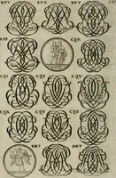 Picture 249 of 278 from Recueil d'emblêmes, devises, medailles, et figures hieroglyphiques, au nombre de plus de douze cent, avec leurs explications : accompagné de plus de deux mille chiffres fleuronnez simples, doubles & triples : d'une manière nouvelle & fort curieuse pour tous les noms imaginables : avec les tenants, supports, & cimiers servans aux ornemens des armes : cet ouvrage qui est enrichy de deux cens cinquante planches en taille-douce, est très-utile aux graveurs, peintres, sculpteurs, orfevres, brodeurs, serruriers, & à tous ceux qui travaillent au dessein (1724), leaf 299