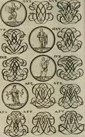 Picture 251 of 278 from Recueil d'emblêmes, devises, medailles, et figures hieroglyphiques, au nombre de plus de douze cent, avec leurs explications : accompagné de plus de deux mille chiffres fleuronnez simples, doubles & triples : d'une manière nouvelle & fort curieuse pour tous les noms imaginables : avec les tenants, supports, & cimiers servans aux ornemens des armes : cet ouvrage qui est enrichy de deux cens cinquante planches en taille-douce, est très-utile aux graveurs, peintres, sculpteurs, orfevres, brodeurs, serruriers, & à tous ceux qui travaillent au dessein (1724), leaf 301