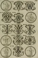 Picture 256 of 278 from Recueil d'emblêmes, devises, medailles, et figures hieroglyphiques, au nombre de plus de douze cent, avec leurs explications : accompagné de plus de deux mille chiffres fleuronnez simples, doubles & triples : d'une manière nouvelle & fort curieuse pour tous les noms imaginables : avec les tenants, supports, & cimiers servans aux ornemens des armes : cet ouvrage qui est enrichy de deux cens cinquante planches en taille-douce, est très-utile aux graveurs, peintres, sculpteurs, orfevres, brodeurs, serruriers, & à tous ceux qui travaillent au dessein (1724), leaf 306
