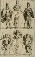 An illustration from Recueil d'emblêmes, devises, medailles, et figures hieroglyphiques, au nombre de plus de douze cent, avec leurs explications : accompagné de plus de deux mille chiffres fleuronnez simples, doubles & triples : d'une manière nouvelle & fort curieuse pour tous les noms imaginables : avec les tenants, supports, & cimiers servans aux ornemens des armes : cet ouvrage qui est enrichy de deux cens cinquante planches en taille-douce, est très-utile aux graveurs, peintres, sculpteurs, orfevres, brodeurs, serruriers, & à tous ceux qui travaillent au dessein (1724)