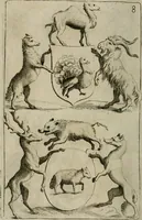 An illustration from Recueil d'emblêmes, devises, medailles, et figures hieroglyphiques, au nombre de plus de douze cent, avec leurs explications : accompagné de plus de deux mille chiffres fleuronnez simples, doubles & triples : d'une manière nouvelle & fort curieuse pour tous les noms imaginables : avec les tenants, supports, & cimiers servans aux ornemens des armes : cet ouvrage qui est enrichy de deux cens cinquante planches en taille-douce, est très-utile aux graveurs, peintres, sculpteurs, orfevres, brodeurs, serruriers, & à tous ceux qui travaillent au dessein (1724)