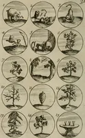 An illustration from Recueil d'emblêmes, devises, medailles, et figures hieroglyphiques, au nombre de plus de douze cent, avec leurs explications : accompagné de plus de deux mille chiffres fleuronnez simples, doubles & triples : d'une manière nouvelle & fort curieuse pour tous les noms imaginables : avec les tenants, supports, & cimiers servans aux ornemens des armes : cet ouvrage qui est enrichy de deux cens cinquante planches en taille-douce, est très-utile aux graveurs, peintres, sculpteurs, orfevres, brodeurs, serruriers, & à tous ceux qui travaillent au dessein (1724)