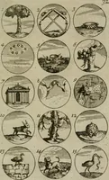 An illustration from Recueil d'emblêmes, devises, medailles, et figures hieroglyphiques, au nombre de plus de douze cent, avec leurs explications : accompagné de plus de deux mille chiffres fleuronnez simples, doubles & triples : d'une manière nouvelle & fort curieuse pour tous les noms imaginables : avec les tenants, supports, & cimiers servans aux ornemens des armes : cet ouvrage qui est enrichy de deux cens cinquante planches en taille-douce, est très-utile aux graveurs, peintres, sculpteurs, orfevres, brodeurs, serruriers, & à tous ceux qui travaillent au dessein (1724)