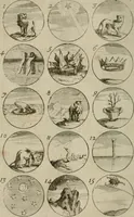 An illustration from Recueil d'emblêmes, devises, medailles, et figures hieroglyphiques, au nombre de plus de douze cent, avec leurs explications : accompagné de plus de deux mille chiffres fleuronnez simples, doubles & triples : d'une manière nouvelle & fort curieuse pour tous les noms imaginables : avec les tenants, supports, & cimiers servans aux ornemens des armes : cet ouvrage qui est enrichy de deux cens cinquante planches en taille-douce, est très-utile aux graveurs, peintres, sculpteurs, orfevres, brodeurs, serruriers, & à tous ceux qui travaillent au dessein (1724)