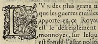 An illustration from Recueil des principaux advis donnez ès assemblées faictes par commandement du Roy en l'Abbaye Seinct-Germain-des-Prez, au mois d'aoust dernier, sur le contenu des Mémoires présentez à Sa Majesté estant en la ville de Poictiers, portans l'establissement du compte par escuz et suppression de celuy par solz et livres / (1578)