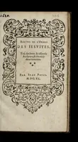 An illustration from Recveil de l'Ordre des Iesvites, tiré des bons & asseuŕes autheurs, & des accidens notoires. (1620)
