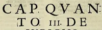 An illustration from Reflectionum canonicarum in secundum decretalium librum. : Quibus non solum difficilia iura in scholis enodantur, verùm & variae resoluuntur quaestiones, tam studiosis, quàm iudicibus & forensium causarum patronis vtiles, & necessariae; simulq[ue] additur quid in cuiusuis casus specie nuperis sit constitutionibus Pontificijs decisum; quidquè regijs schedis ordinatum ad Peruani regni ecclesiasticam, saecularemquè gubernationem. Tomus primus, D. Philippo IV. Hispaniarvm, et Indiarvm regi Catholico, ac potentissimo, ipsiusq[ue], supremo earundem Indiarum consilio. D. E C. (1633)