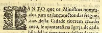 An illustration from Regimento da forma porque se ha de fazer o lançamento, & cobrança das decimas que os tres estados do reyno, offereceraõ em cortes, para a despeza da guerra. (1646)