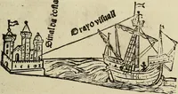 An illustration from Regimento do estrolabio e do quadrante : tractado da spera do mundo : reproduction fac-similé du seul exemplaire connu appartenant à la Bibliothèque Royale de Munich (1914)