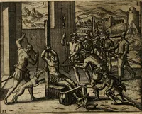 Picture 15 of 21 from Regionvm Indicarum per Hispanos olim devastatarum accuratissima descriptio, insertis Figuris æneis ad vivum fabrefactis (1664), leaf 53