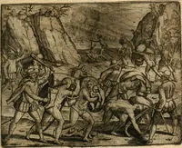 Picture 16 of 21 from Regionvm Indicarum per Hispanos olim devastatarum accuratissima descriptio, insertis Figuris æneis ad vivum fabrefactis (1664), leaf 54