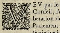 An illustration from Reglement fait av Conseil d'Estat, contenant la reduction du nombre des procureurs du Parlement de Paris à deux cens, conformément à l'ordonnance de Moulins, & à l'arrest donné audit Parlement, le 16. Iuillet de l'annee presente 1621. (1621)