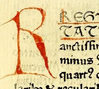An illustration from Regūle ordinacones [sic] [et] cōnstitutiones cancellarie santissimi domini nostri domi[ni] Sixti diuina p[ro]uidencia pape quarti scripte [et] correcte in Cancellaria Apostolica