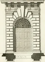An illustration from Regles des cinq ordres d'architecture de Vignole : ouvrage dans lequel on donne : une idée de la géometrie, les définitions des figures géométriques nécessaires à l'étude de l'architecture, la formation des ordres, rigoureusement démontrée, dans l'origine de l'architecture ... : enfin, les notions nécessaires sur les ordres appellés accessoires (1797)