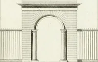 An illustration from Regles des cinq ordres d'architecture de Vignole : ouvrage dans lequel on donne : une idée de la géometrie, les définitions des figures géométriques nécessaires à l'étude de l'architecture, la formation des ordres, rigoureusement démontrée, dans l'origine de l'architecture ... : enfin, les notions nécessaires sur les ordres appellés accessoires (1797)