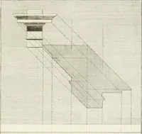 An illustration from Regles des cinq ordres d'architecture de Vignole : ouvrage dans lequel on donne : une idée de la géometrie, les définitions des figures géométriques nécessaires à l'étude de l'architecture, la formation des ordres, rigoureusement démontrée, dans l'origine de l'architecture ... : enfin, les notions nécessaires sur les ordres appellés accessoires (1797)